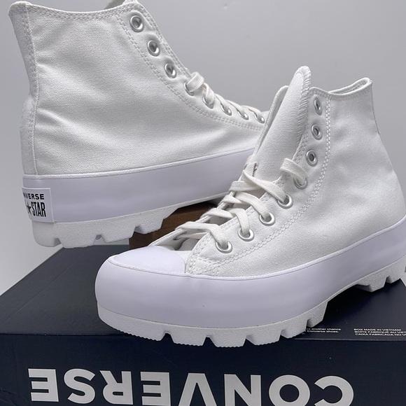 Converse WMNS CTAS LUGGED HI WHITE/BLACK/WHITE 565902C Platforms Sneakers - Picture 11 of 16